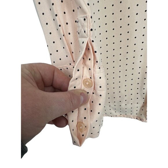 Chico's Silky Soft Pindot Half-Placket Long Sleeve Shirt Womens Size 2 US 12/14 - Picture 6 of 11